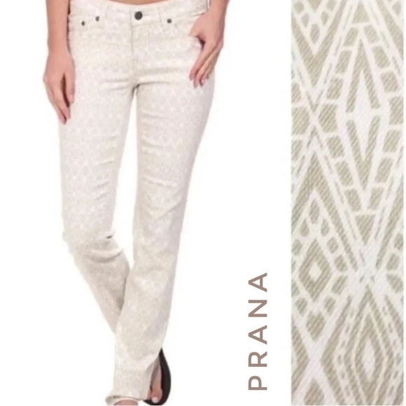 Prana Denim - prAna Organic Cotton Stone Diamond Print Skinny Kara Jeans Women’s 10/30